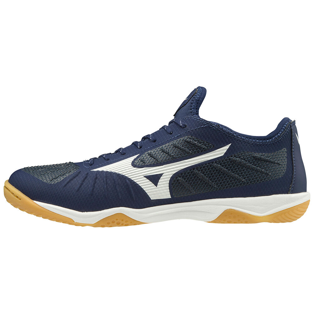 Chuteiras Mizuno Rebula Sala Elite Indoor - Homem - Azuis/Branco - BZYJF2058